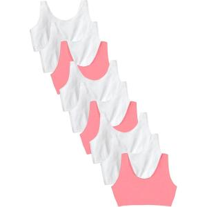 Fruit of The Loom Women’s Multi-Pack Tank Top Style Sports Bra(Popscile/White)