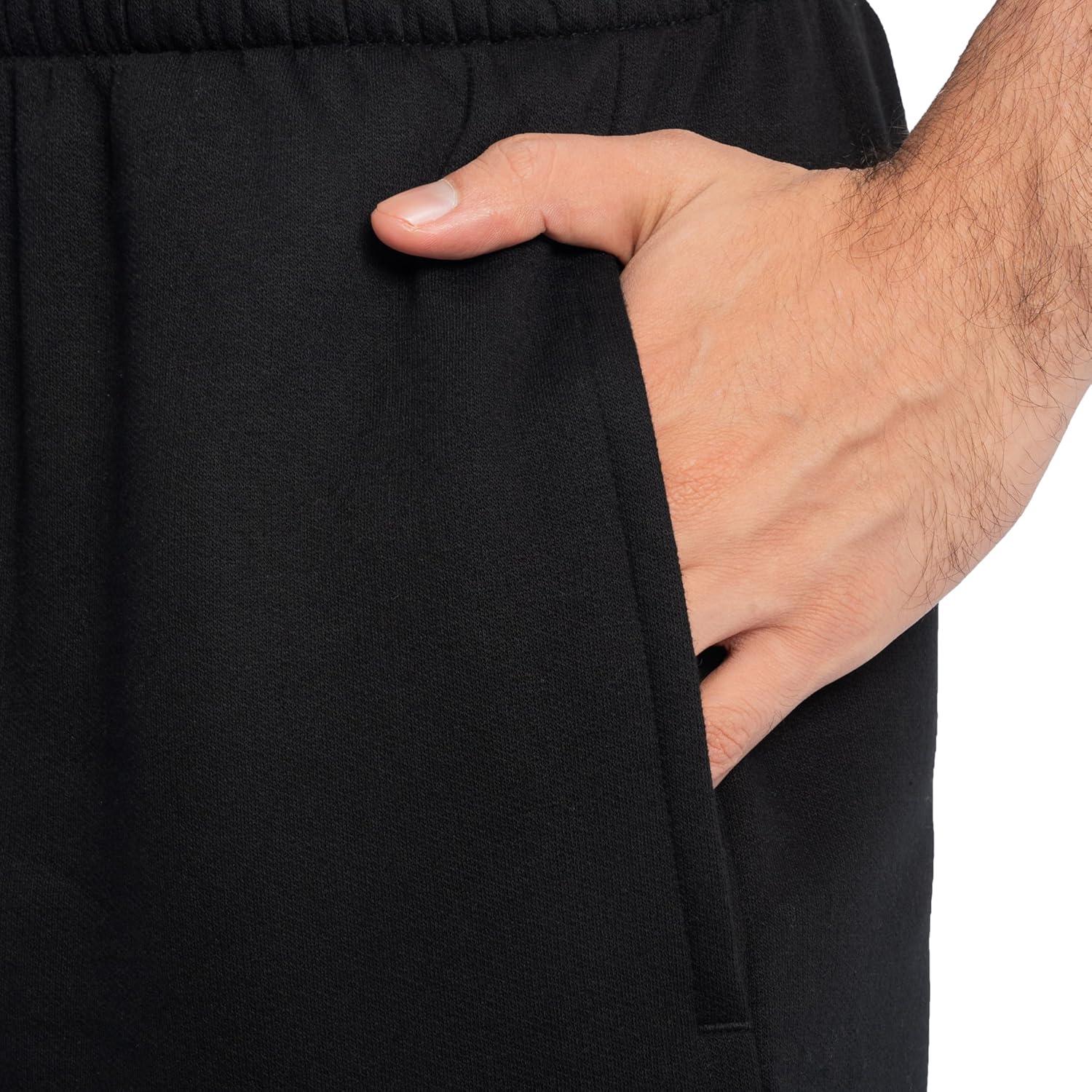 imageFruit of The Loom Eversoft Fleece Joggers with Pockets Relaxed Fit Moisture Wicking Breathable Tapered SweatpantsBlack
