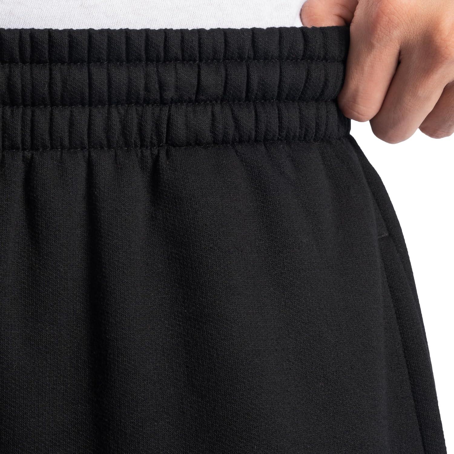 imageFruit of The Loom Eversoft Fleece Joggers with Pockets Relaxed Fit Moisture Wicking Breathable Tapered SweatpantsBlack