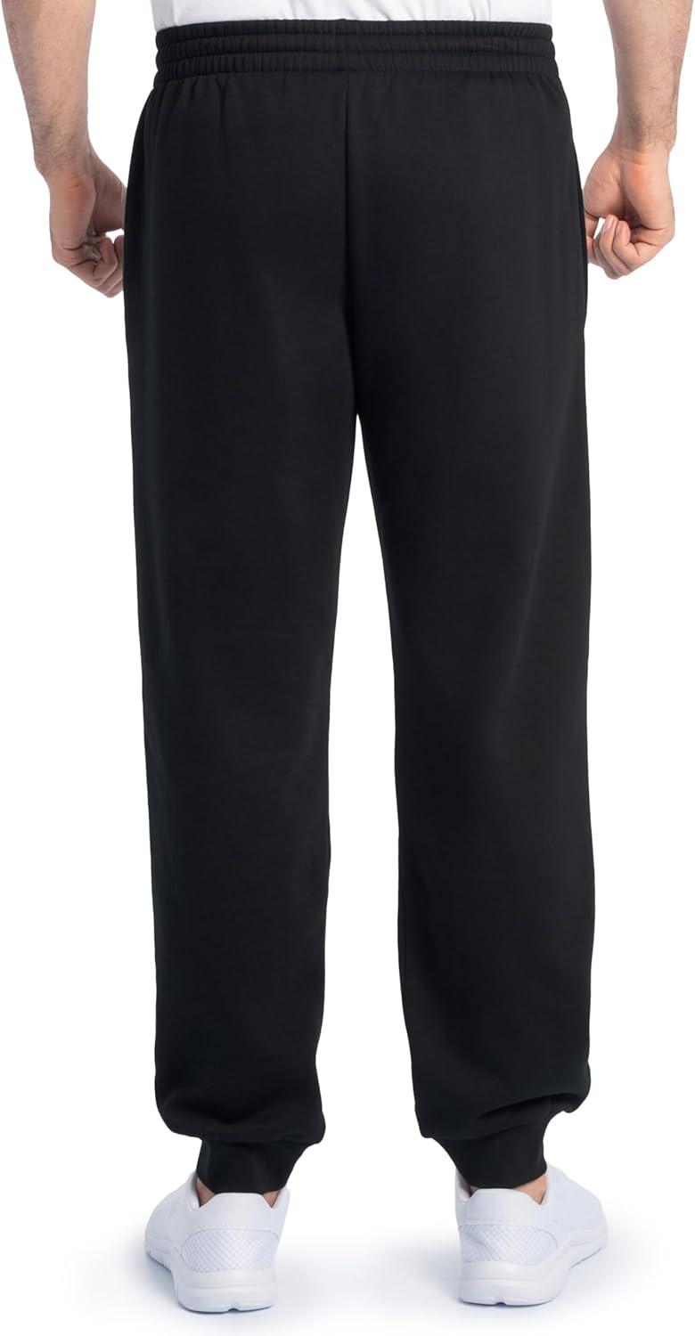 imageFruit of The Loom Eversoft Fleece Joggers with Pockets Relaxed Fit Moisture Wicking Breathable Tapered SweatpantsCotton Blend Black