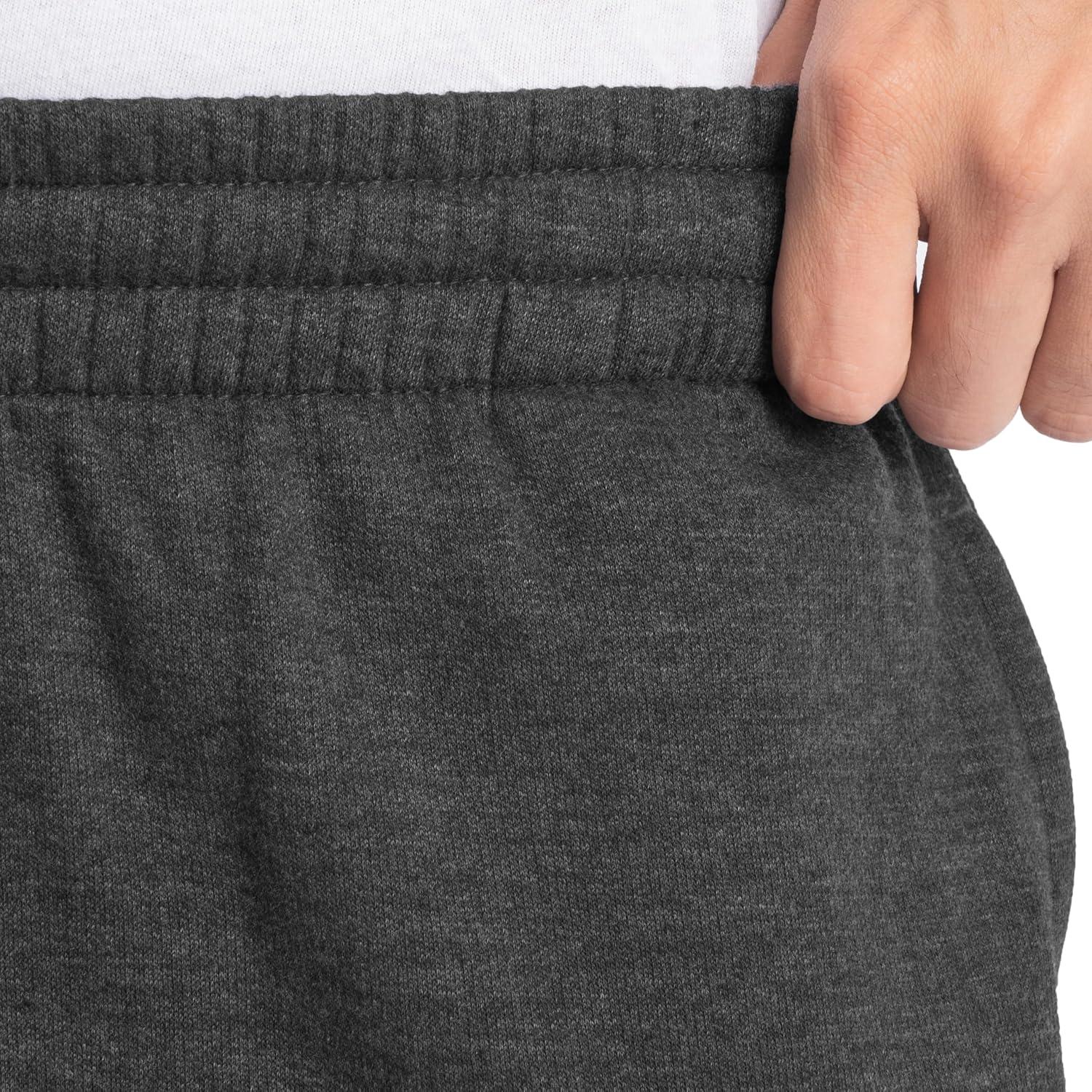 imageFruit of The Loom Eversoft Fleece Joggers with Pockets Relaxed Fit Moisture Wicking Breathable Tapered SweatpantsCotton Blend Black Heather
