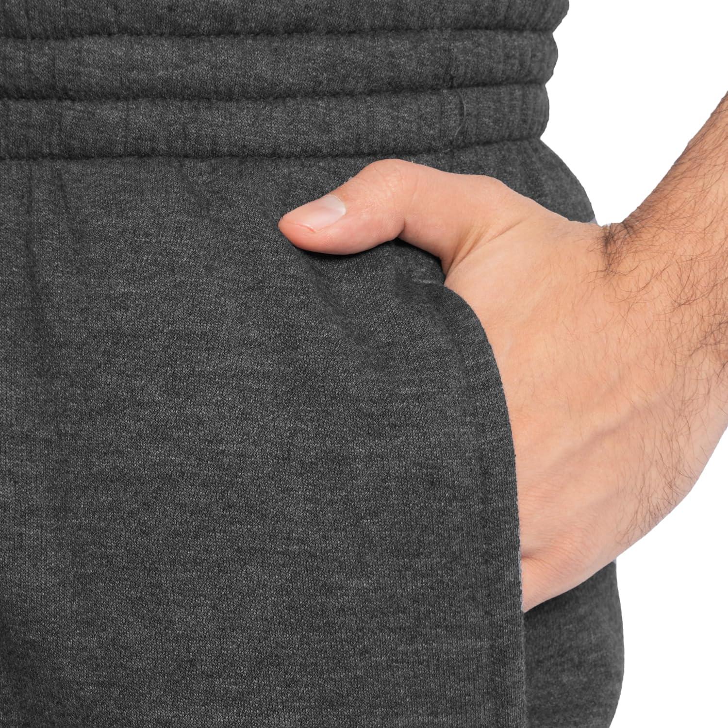 imageFruit of The Loom Eversoft Fleece Joggers with Pockets Relaxed Fit Moisture Wicking Breathable Tapered SweatpantsCotton Blend Black Heather