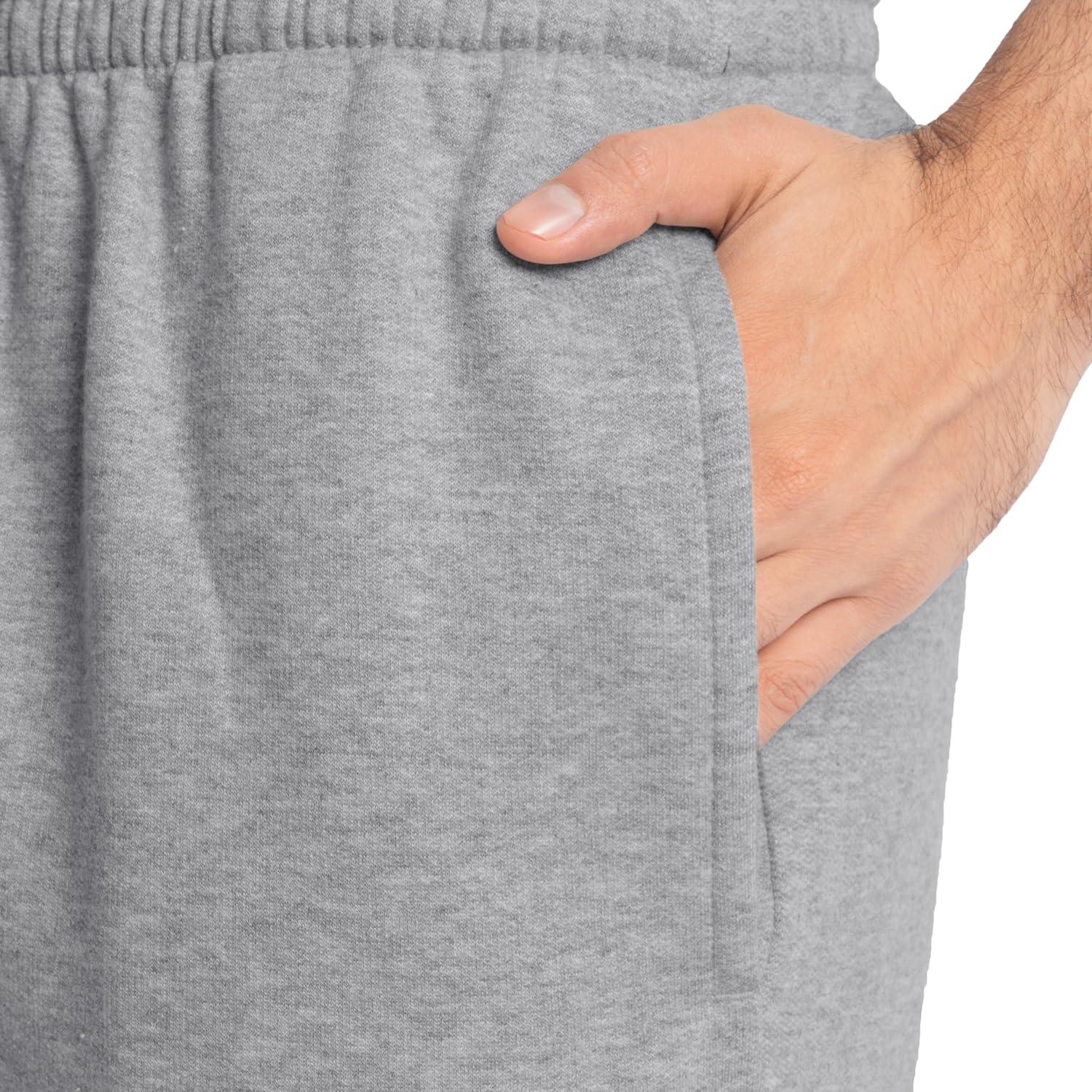imageFruit of The Loom Eversoft Fleece Joggers with Pockets Relaxed Fit Moisture Wicking Breathable Tapered SweatpantsCotton Blend Grey Heather
