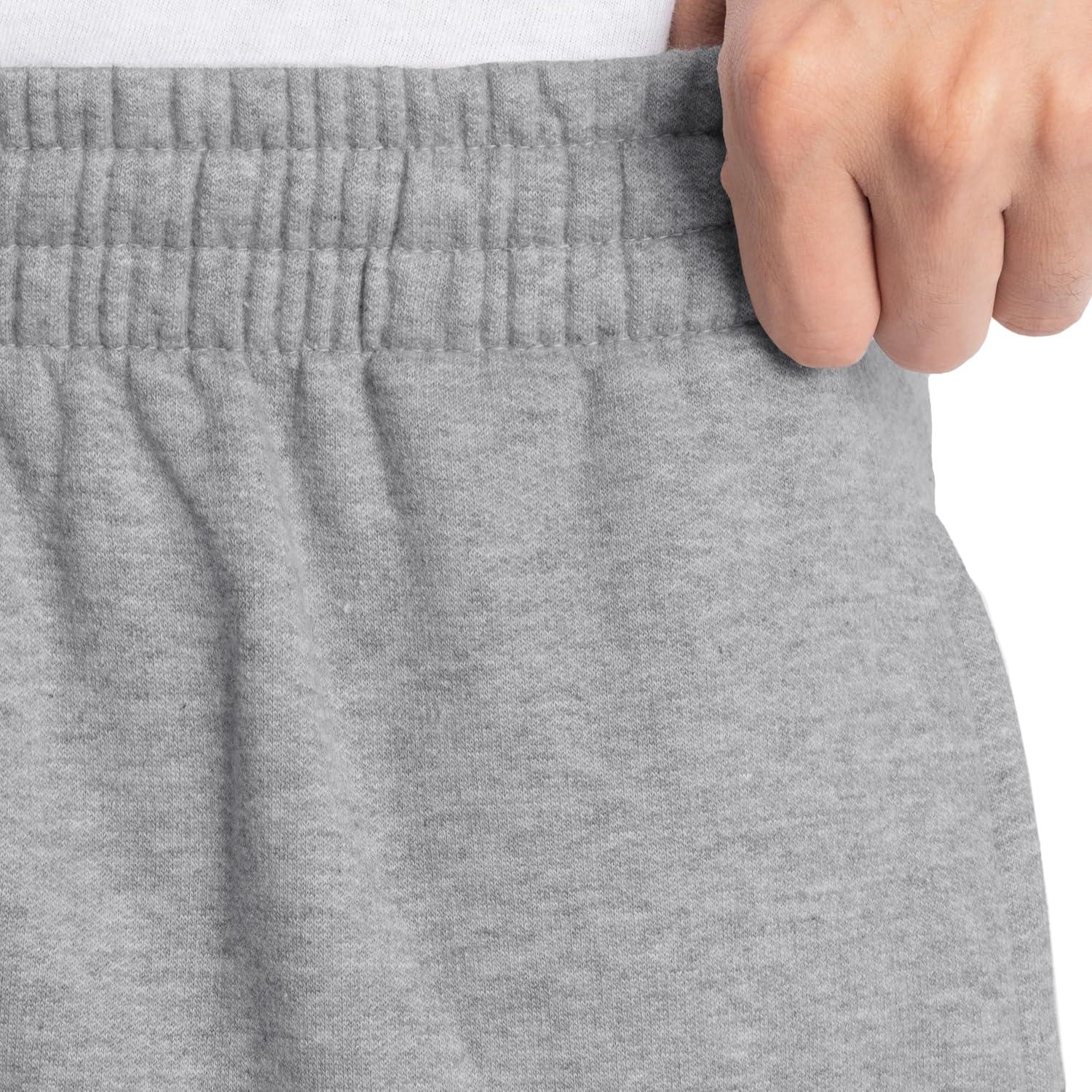 imageFruit of The Loom Eversoft Fleece Joggers with Pockets Relaxed Fit Moisture Wicking Breathable Tapered SweatpantsCotton Blend Grey Heather