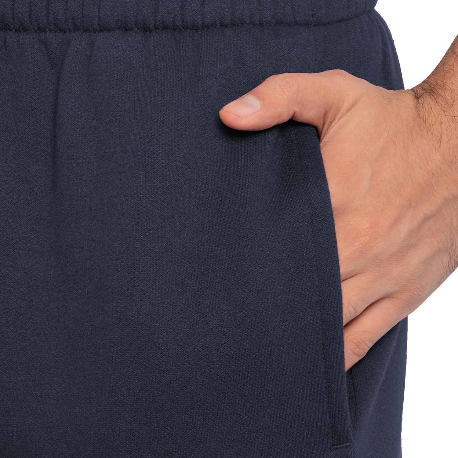 imageFruit of The Loom Eversoft Fleece Joggers with Pockets Relaxed Fit Moisture Wicking Breathable Tapered SweatpantsCotton Blend Navy