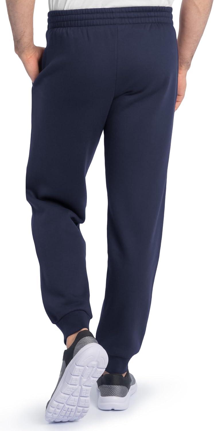 imageFruit of The Loom Eversoft Fleece Joggers with Pockets Relaxed Fit Moisture Wicking Breathable Tapered SweatpantsCotton Blend Navy