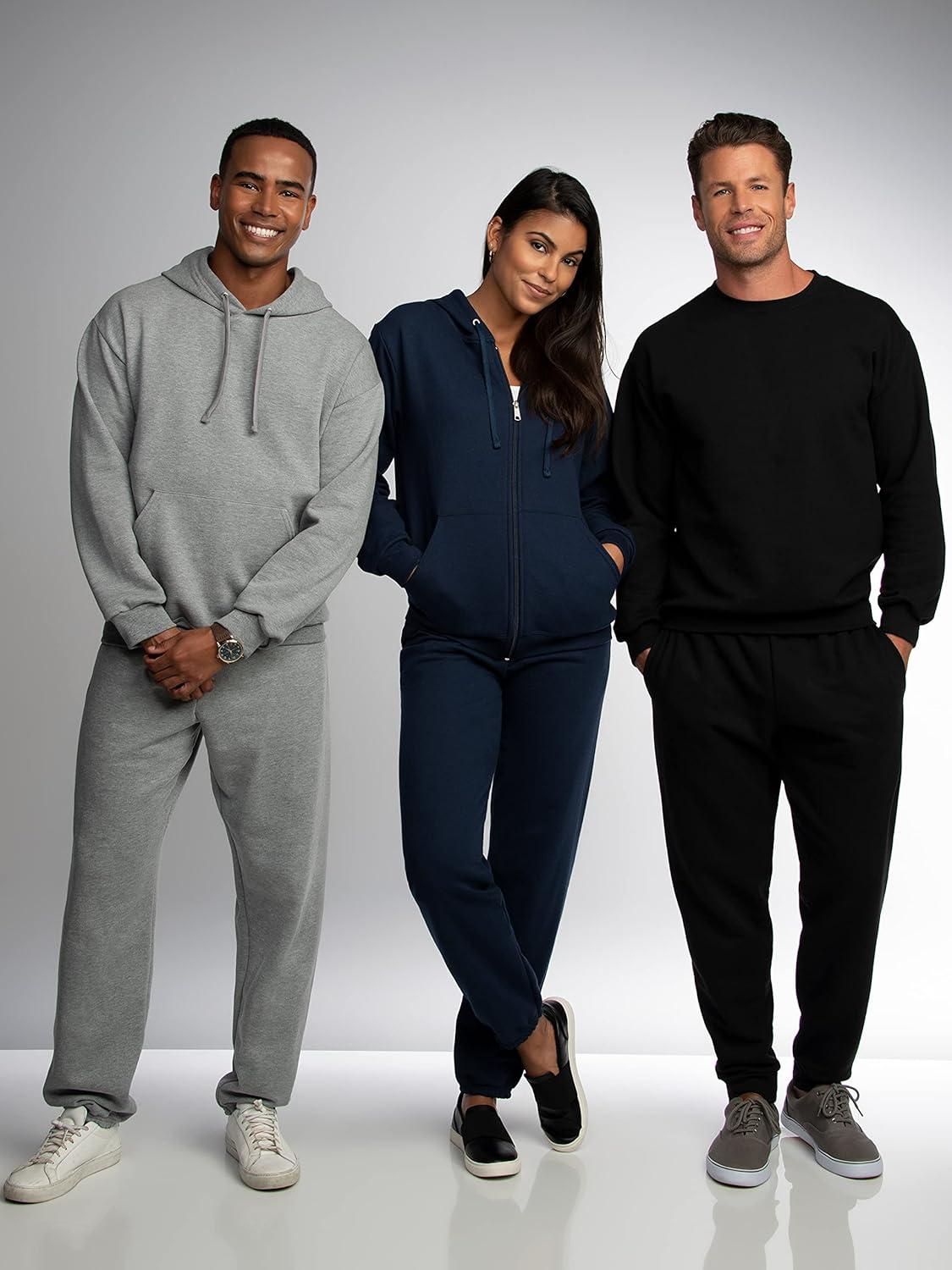 imageFruit of The Loom Eversoft Fleece Joggers with Pockets Relaxed Fit Moisture Wicking Breathable Tapered SweatpantsCotton Blend Navy