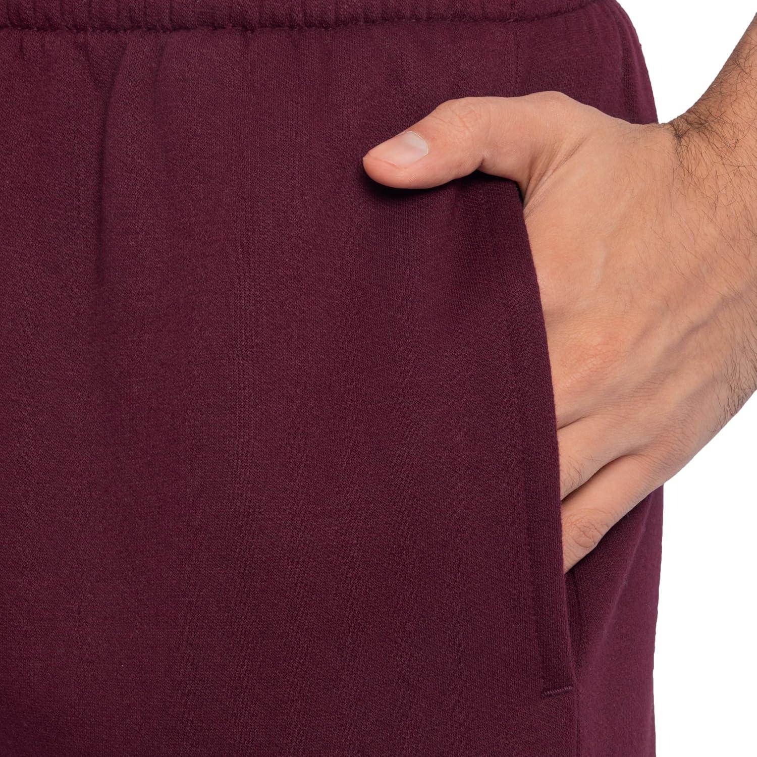 imageFruit of The Loom Eversoft Fleece Joggers with Pockets Relaxed Fit Moisture Wicking Breathable Tapered SweatpantsMaroon