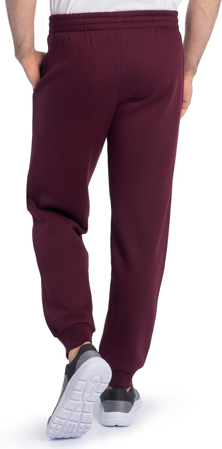 imageFruit of The Loom Eversoft Fleece Joggers with Pockets Relaxed Fit Moisture Wicking Breathable Tapered SweatpantsMaroon