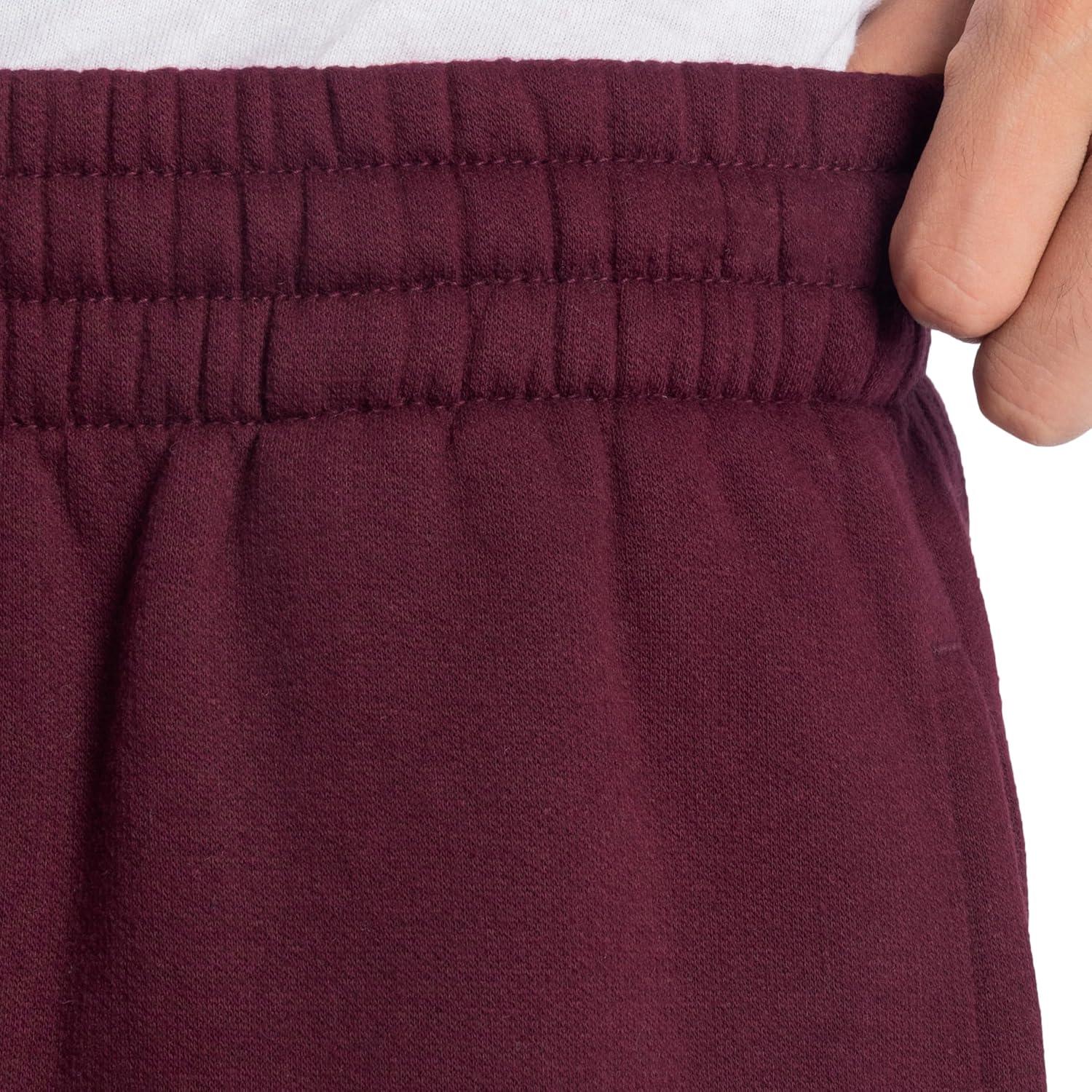 imageFruit of The Loom Eversoft Fleece Joggers with Pockets Relaxed Fit Moisture Wicking Breathable Tapered SweatpantsMaroon