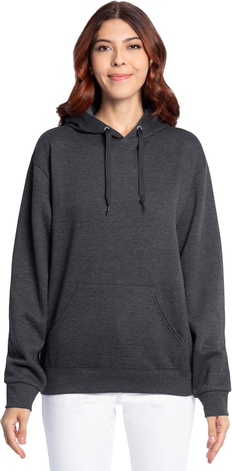imageFruit of the Loom Mens Eversoft Fleece Pullover Hooded Sweatshirt Moisture Wicking amp BreathableBlack Heather Pullover