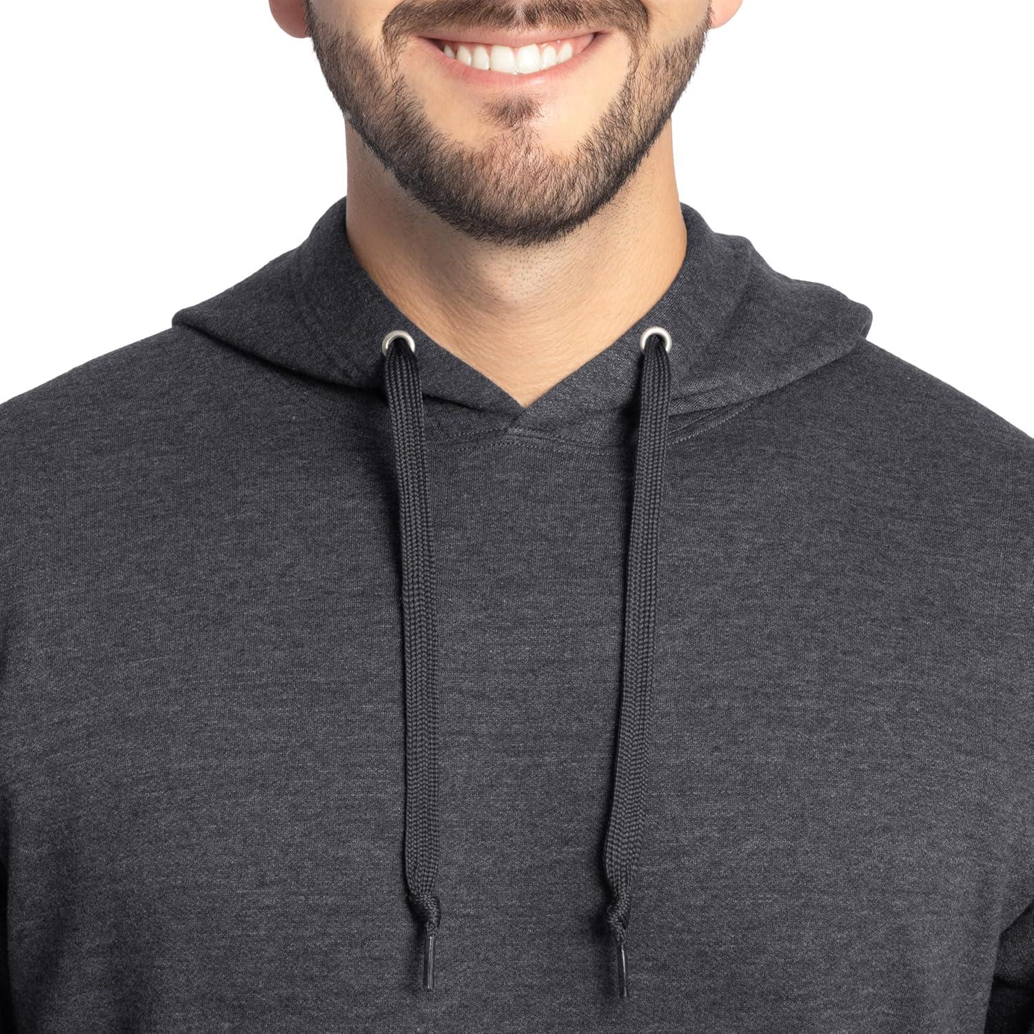 imageFruit of the Loom Mens Eversoft Fleece Pullover Hooded Sweatshirt Moisture Wicking amp BreathableBlack Heather Pullover