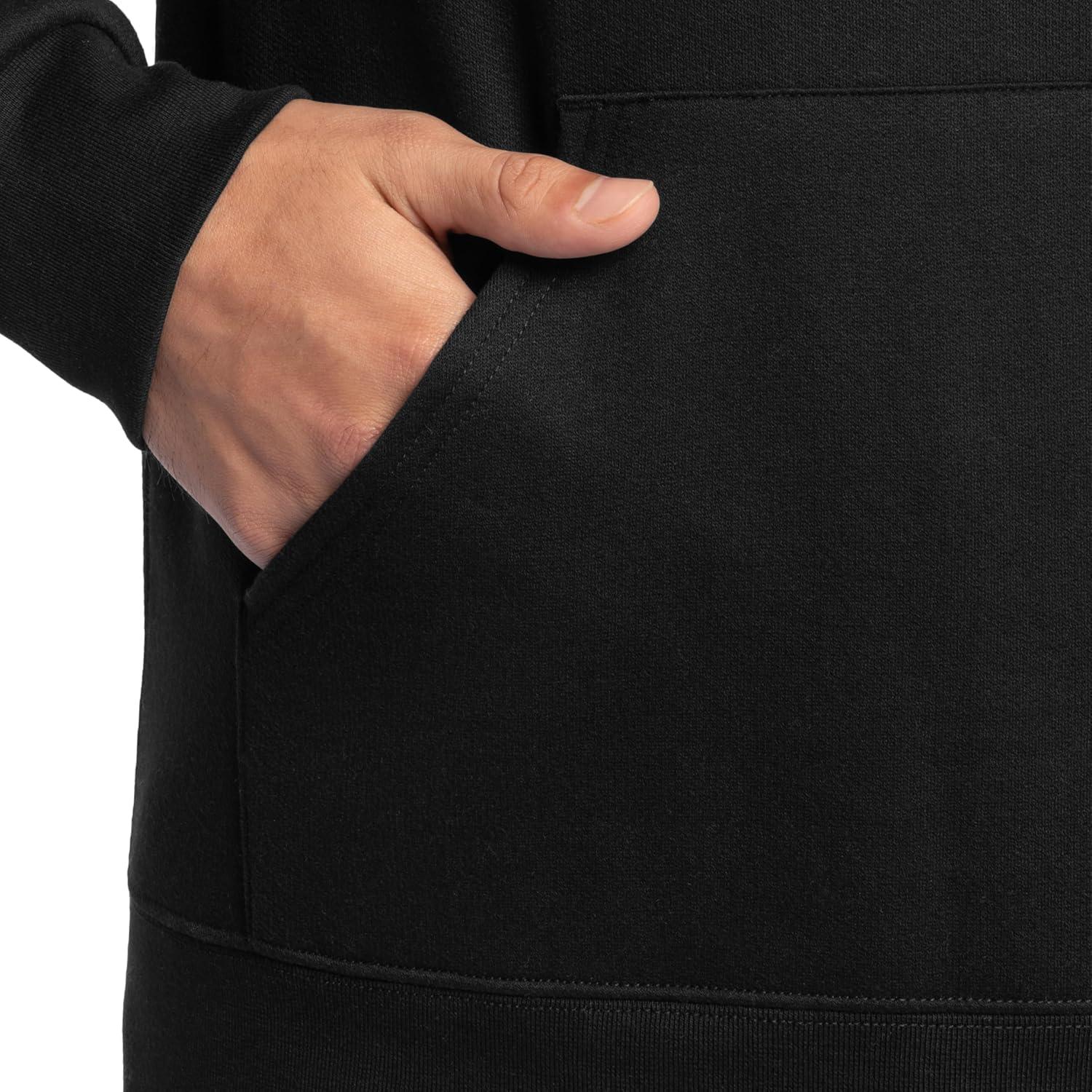 imageFruit of the Loom Mens Eversoft Fleece Pullover Hooded Sweatshirt Moisture Wicking amp BreathableBlack Pullover