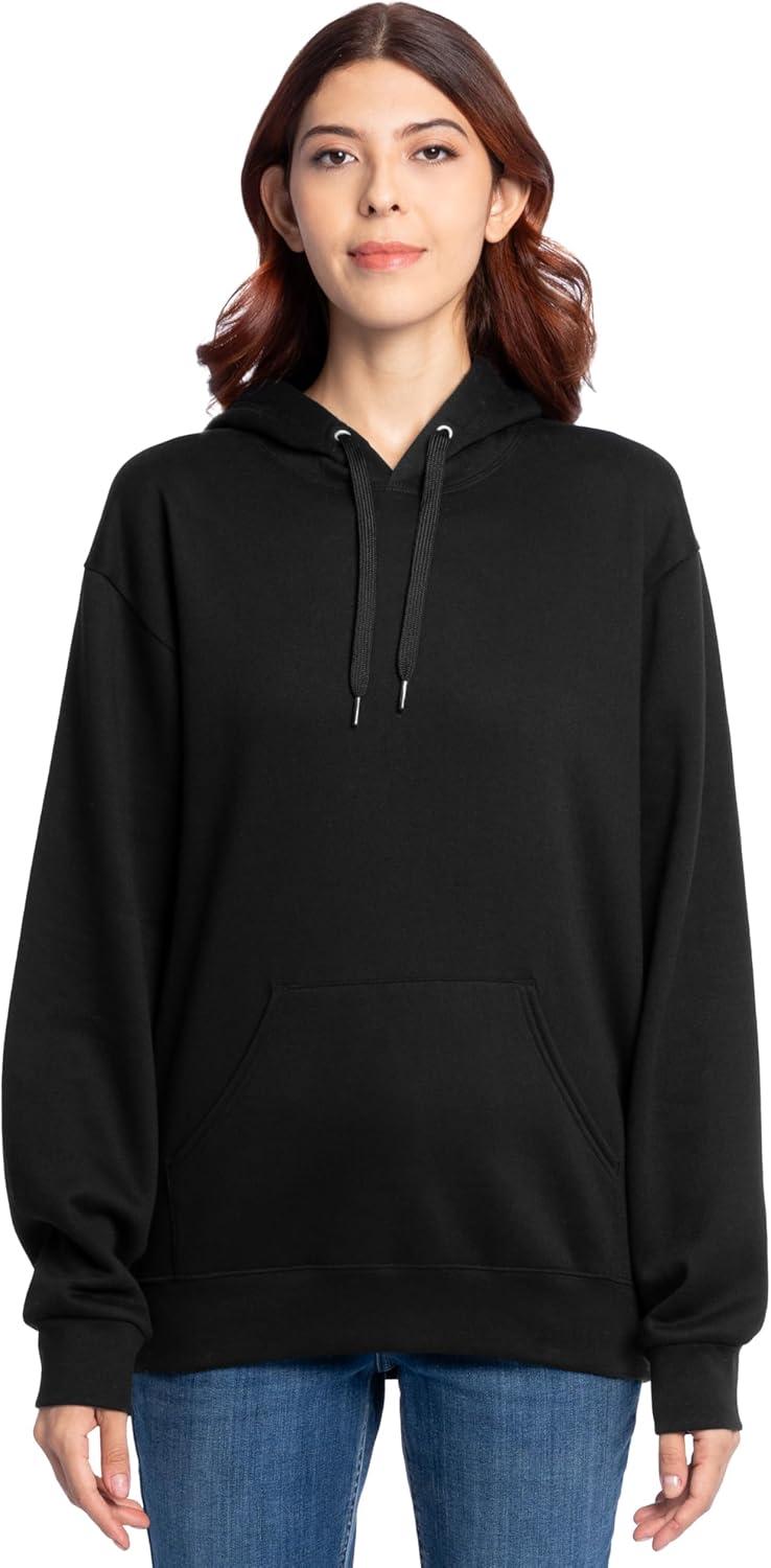 imageFruit of the Loom Mens Eversoft Fleece Pullover Hooded Sweatshirt Moisture Wicking amp BreathableBlack Pullover