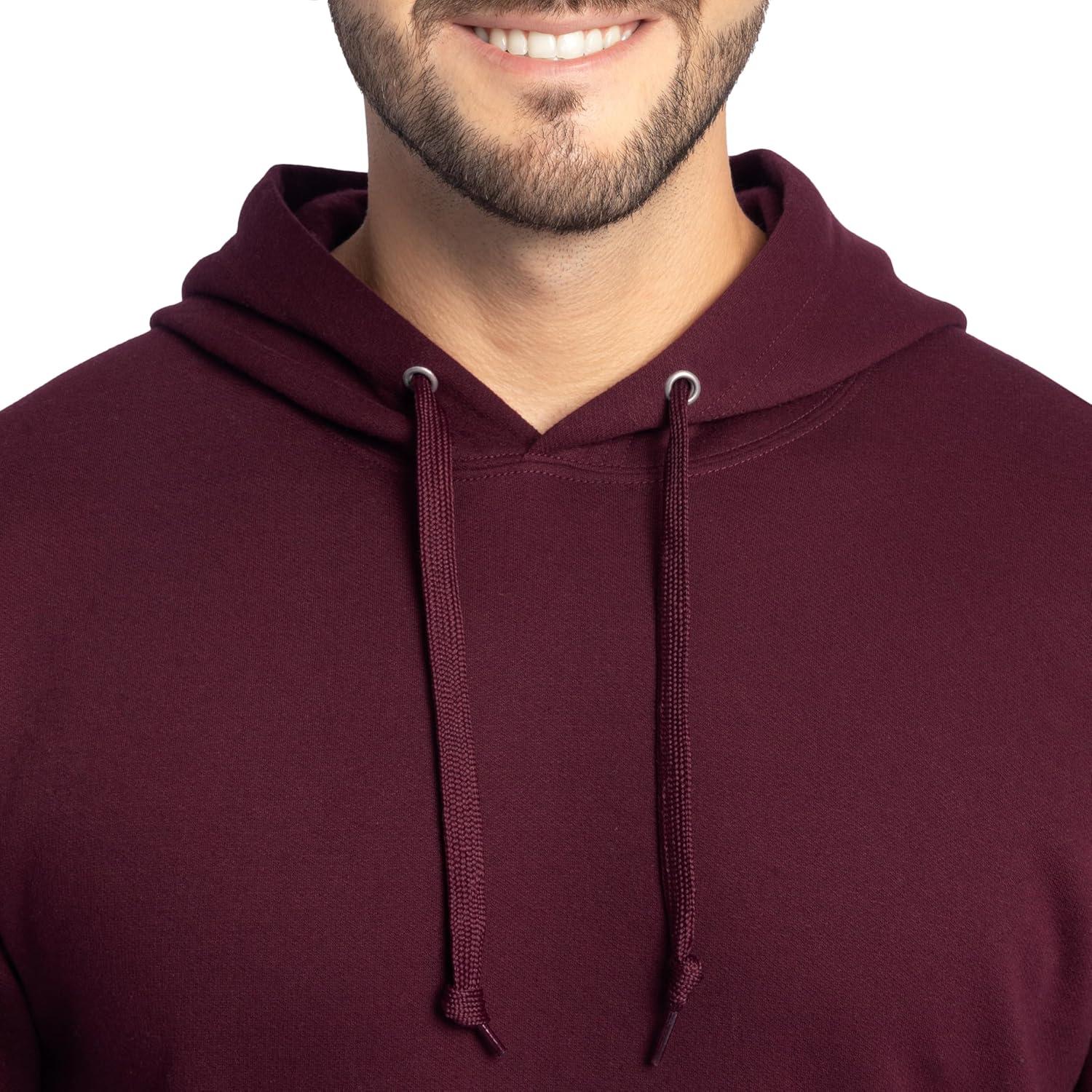 imageFruit of the Loom Mens Eversoft Fleece Pullover Hooded Sweatshirt Moisture Wicking amp BreathableMaroon Pullover