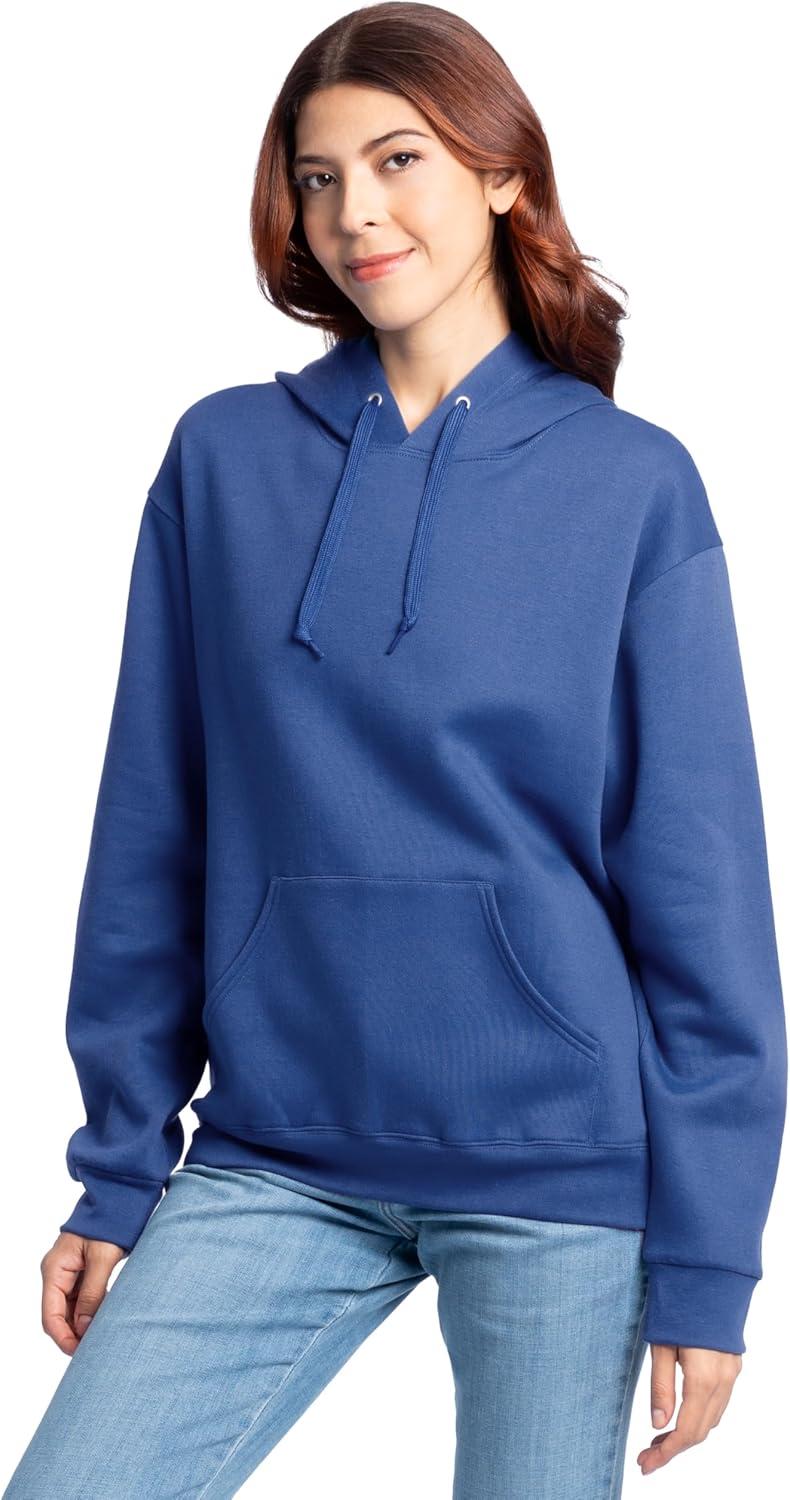 imageFruit of the Loom Mens Eversoft Fleece Pullover Hooded Sweatshirt Moisture Wicking amp BreathableMellow Blue