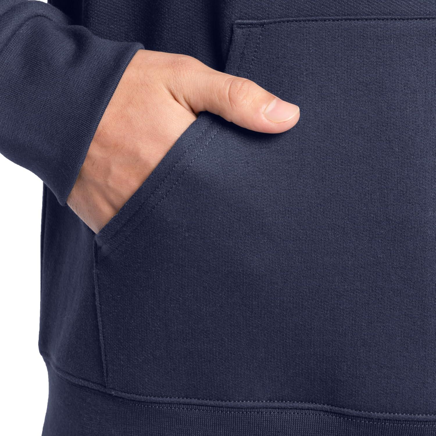 imageFruit of the Loom Mens Eversoft Fleece Pullover Hooded Sweatshirt Moisture Wicking amp BreathableNavy Pullover