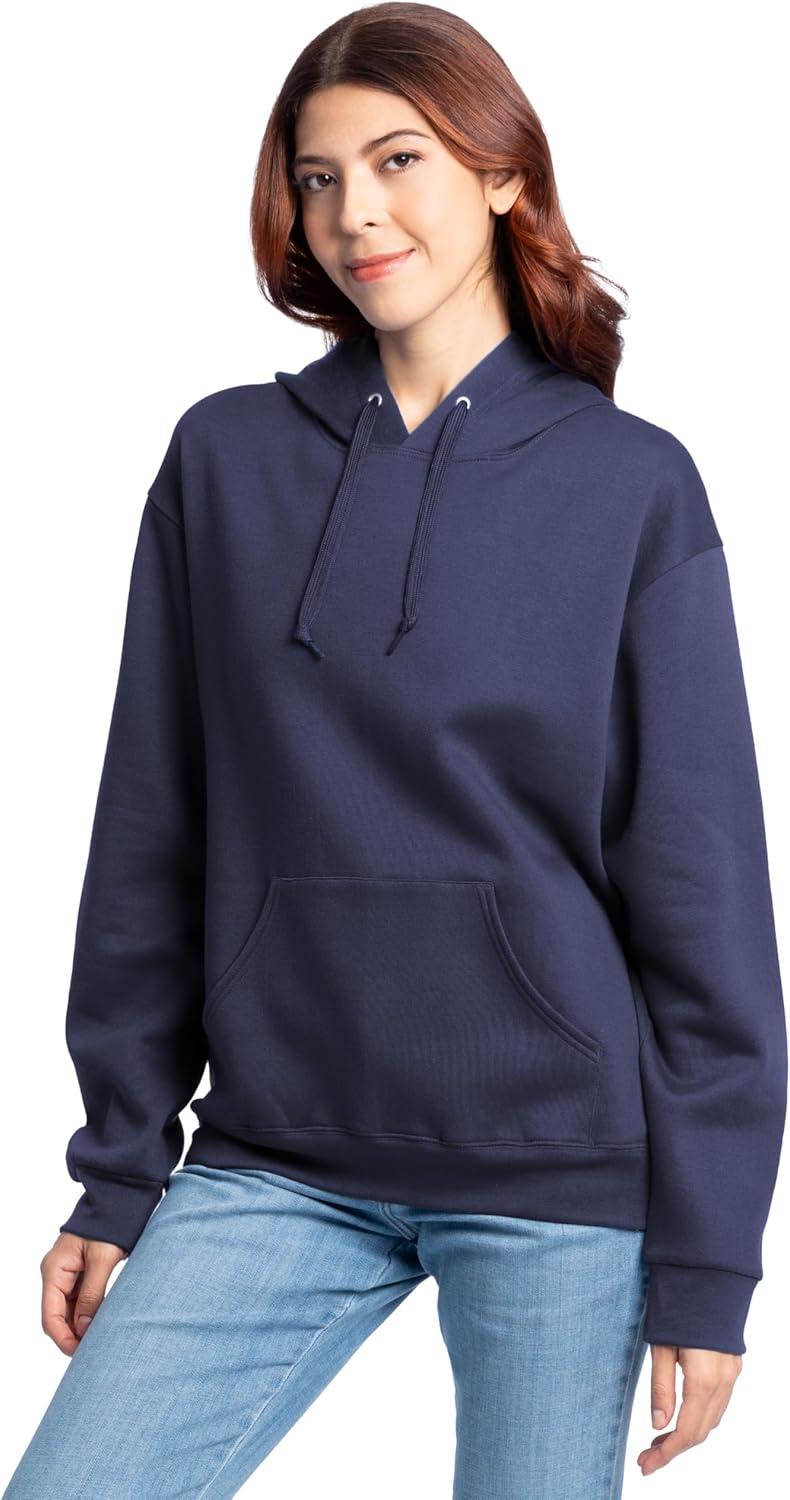 imageFruit of the Loom Mens Eversoft Fleece Pullover Hooded Sweatshirt Moisture Wicking amp BreathableNavy Pullover