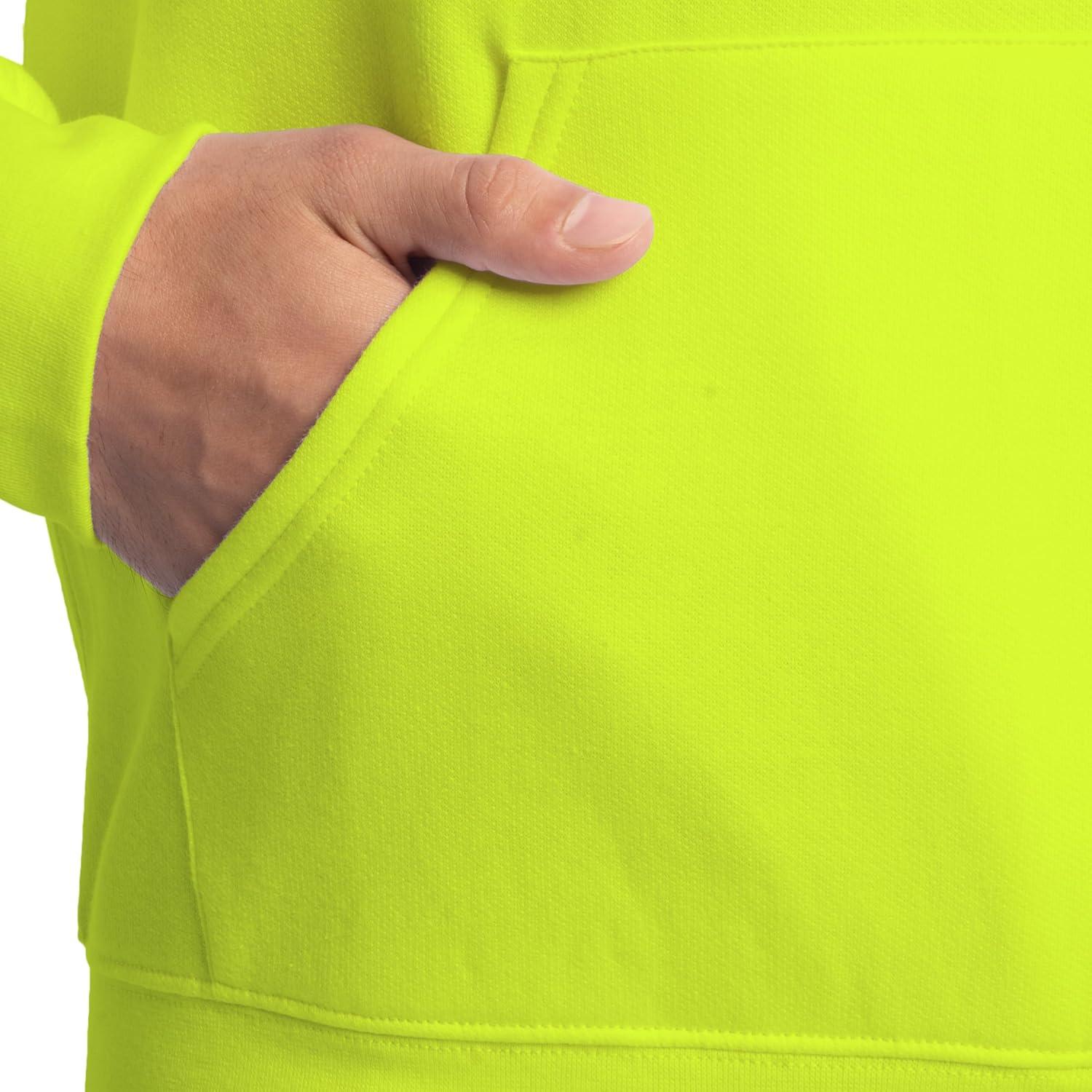 imageFruit of the Loom Mens Eversoft Fleece Pullover Hooded Sweatshirt Moisture Wicking amp BreathableSafety Green Pullover