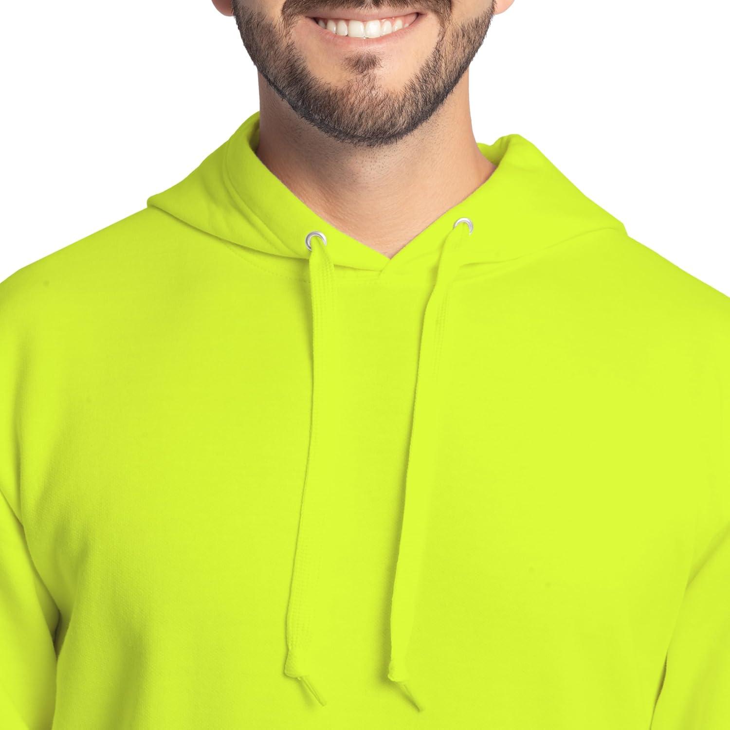 imageFruit of the Loom Mens Eversoft Fleece Pullover Hooded Sweatshirt Moisture Wicking amp BreathableSafety Green Pullover