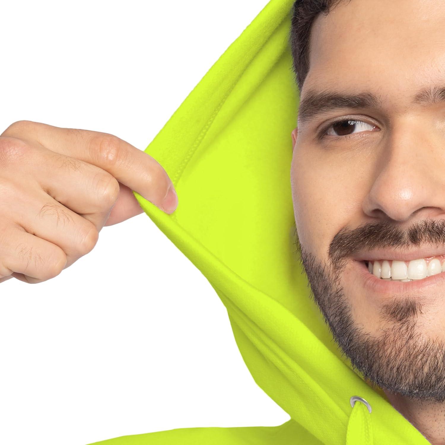 imageFruit of the Loom Mens Eversoft Fleece Pullover Hooded Sweatshirt Moisture Wicking amp BreathableSafety Green Pullover