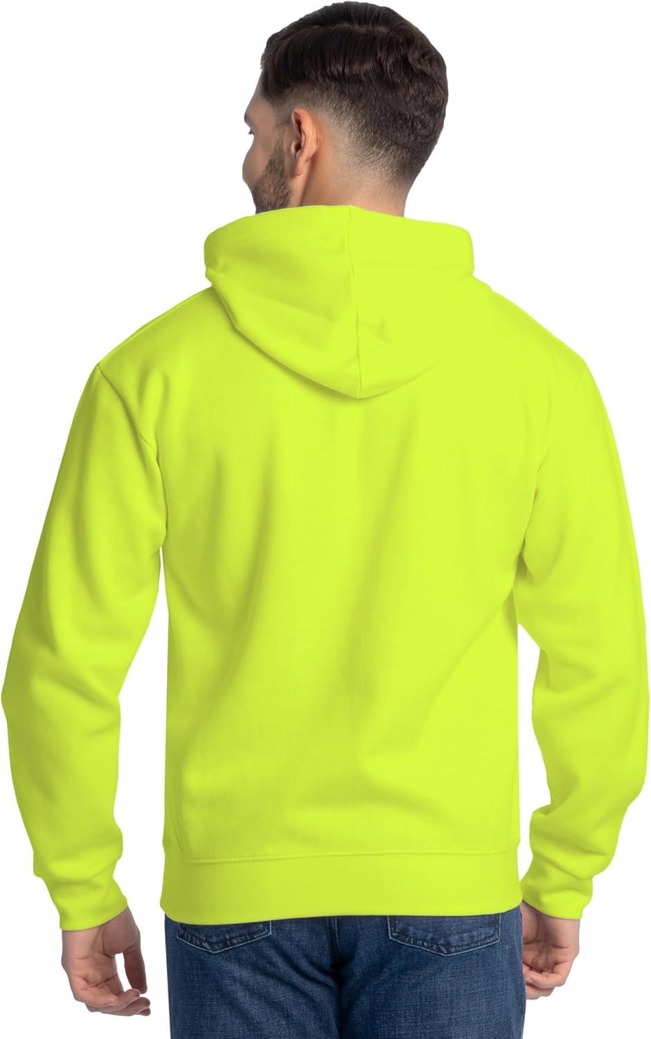 imageFruit of the Loom Mens Eversoft Fleece Pullover Hooded Sweatshirt Moisture Wicking amp BreathableSafety Green Pullover