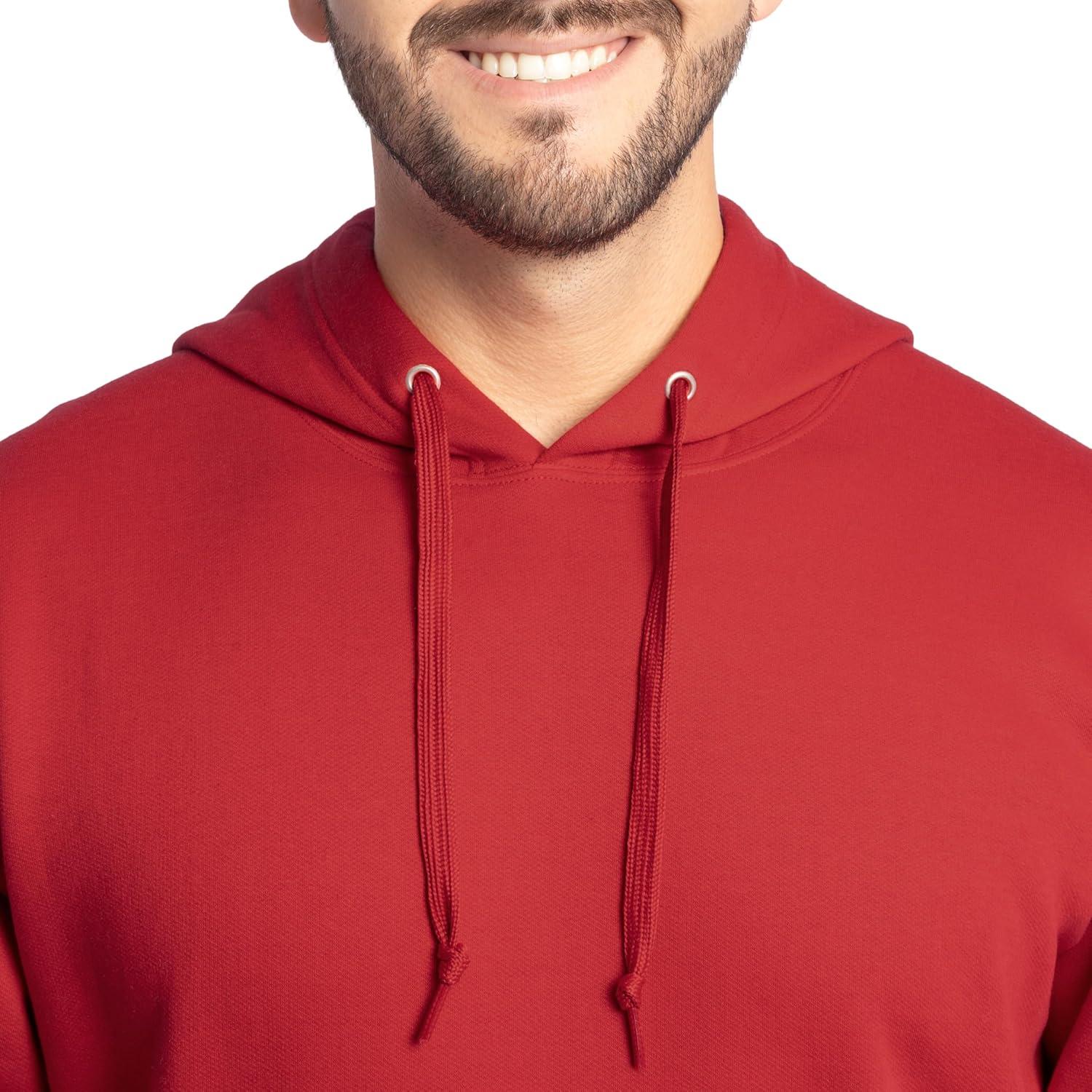 imageFruit of the Loom Mens Eversoft Fleece Pullover Hooded Sweatshirt Moisture Wicking amp BreathableTrue Red
