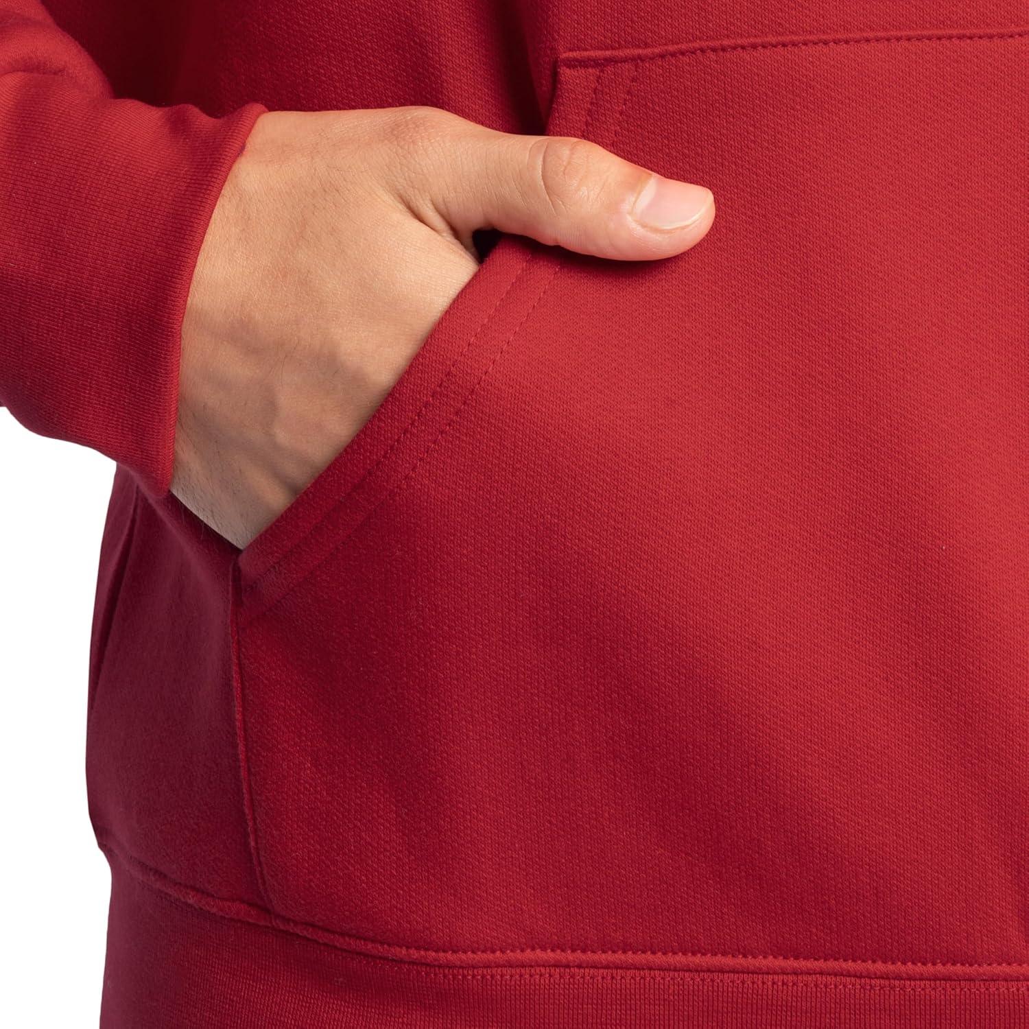 imageFruit of the Loom Mens Eversoft Fleece Pullover Hooded Sweatshirt Moisture Wicking amp BreathableTrue Red