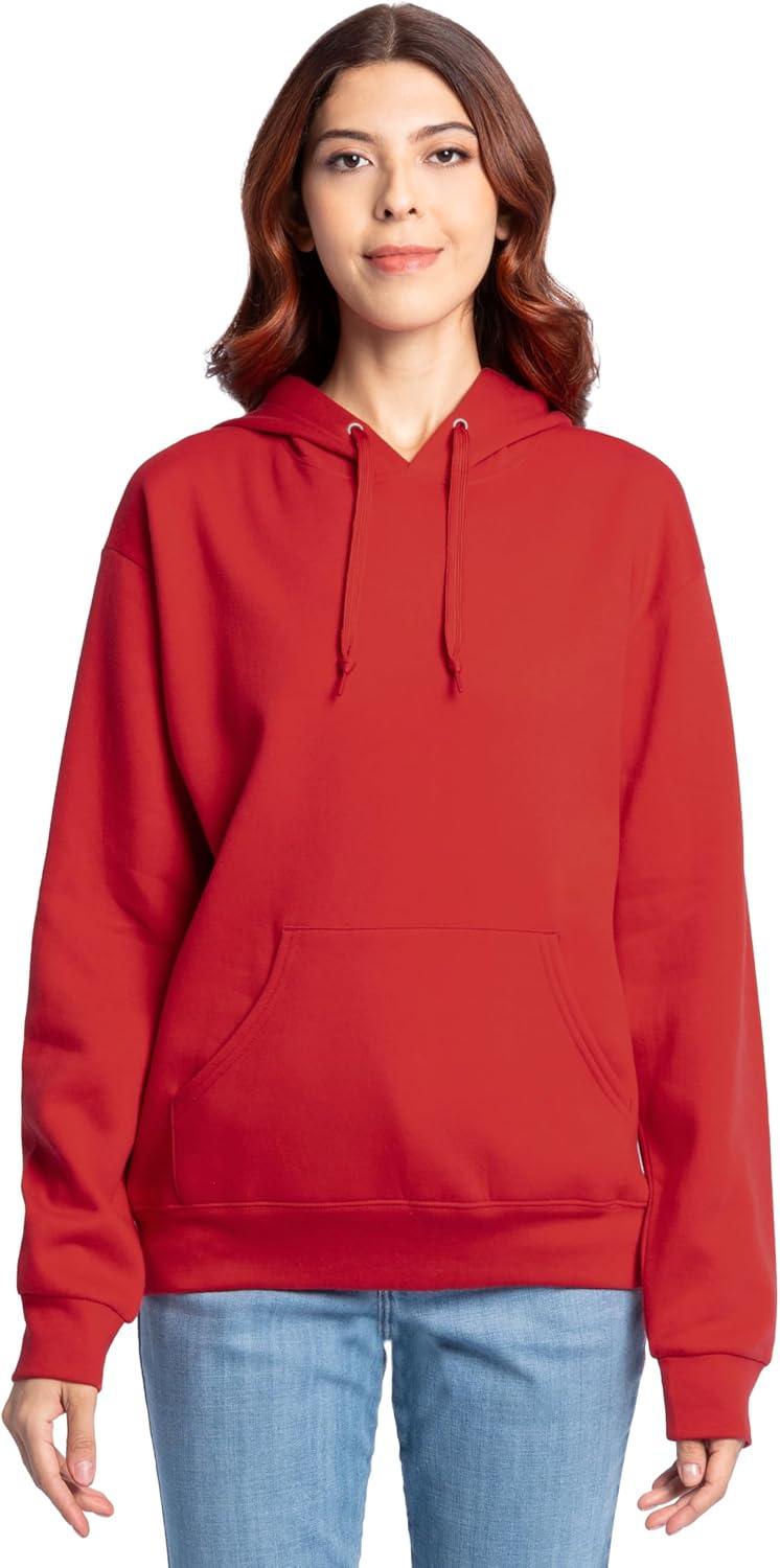 imageFruit of the Loom Mens Eversoft Fleece Pullover Hooded Sweatshirt Moisture Wicking amp BreathableTrue Red