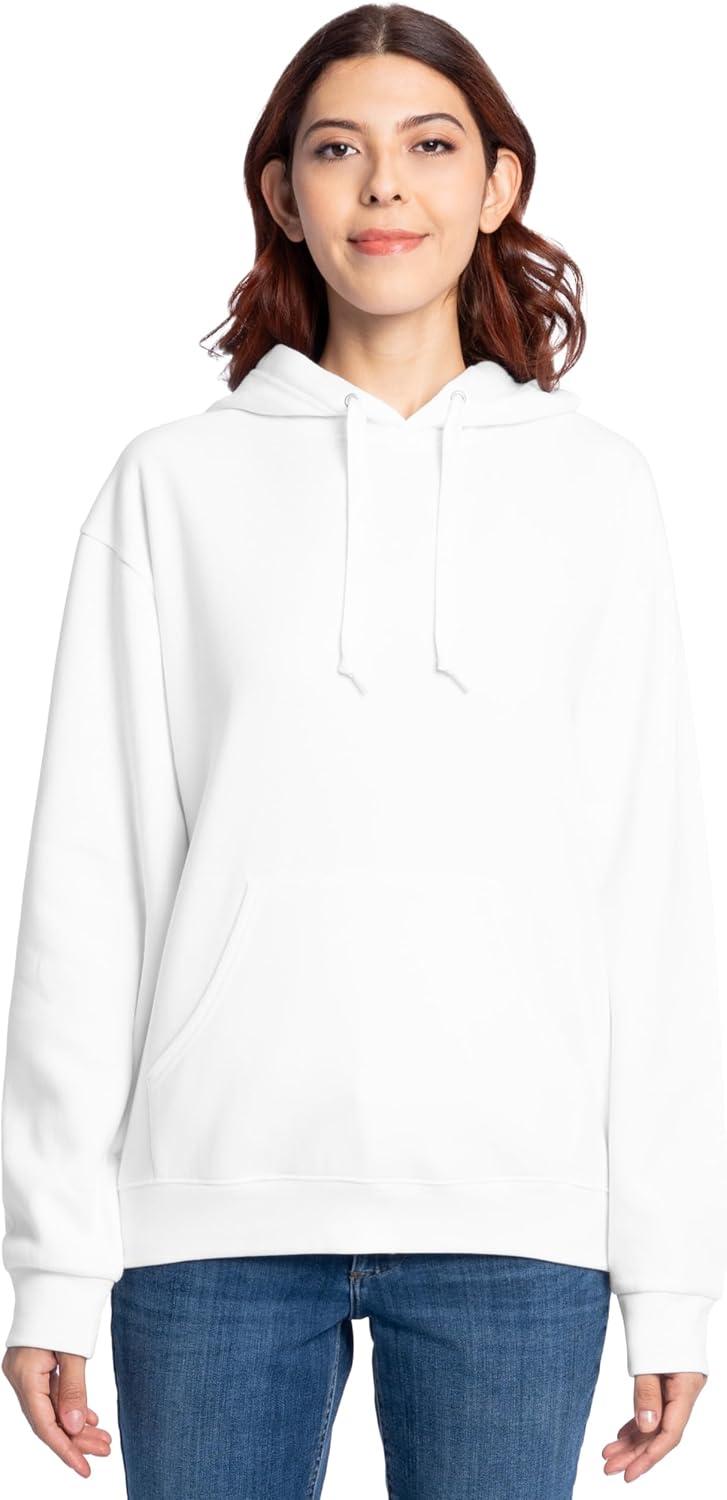 imageFruit of the Loom Mens Eversoft Fleece Pullover Hooded Sweatshirt Moisture Wicking amp BreathableWhite Pullover