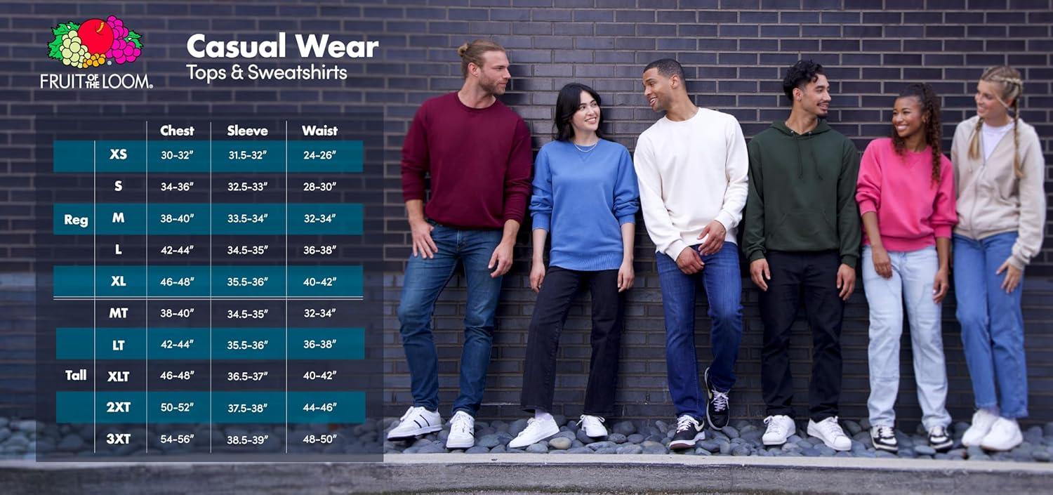 imageFruit of the Loom Mens Eversoft Fleece Pullover Hooded Sweatshirt Moisture Wicking amp BreathableWhite Pullover