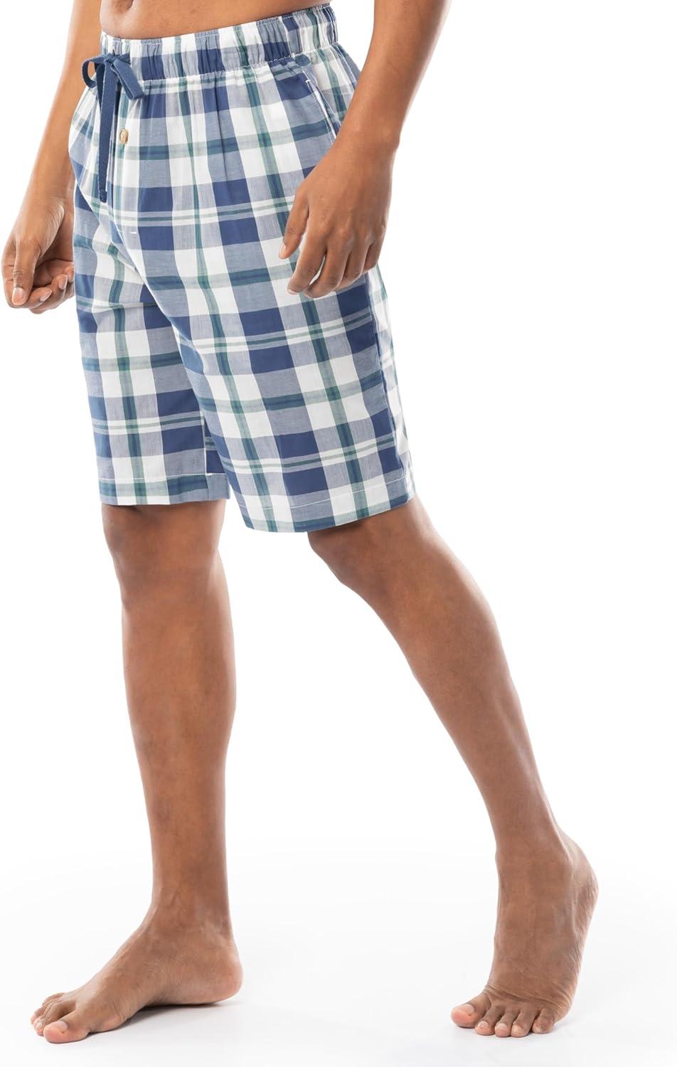 imageFruit of the Loom Mens Extra Soft Woven Poplin Sleep ShortsBlue Plaid