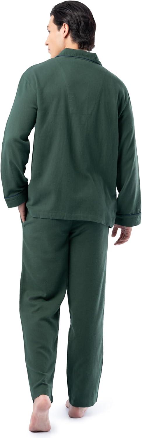 imageFruit of the Loom Mens Flannel Pajama Sleep SetGreen