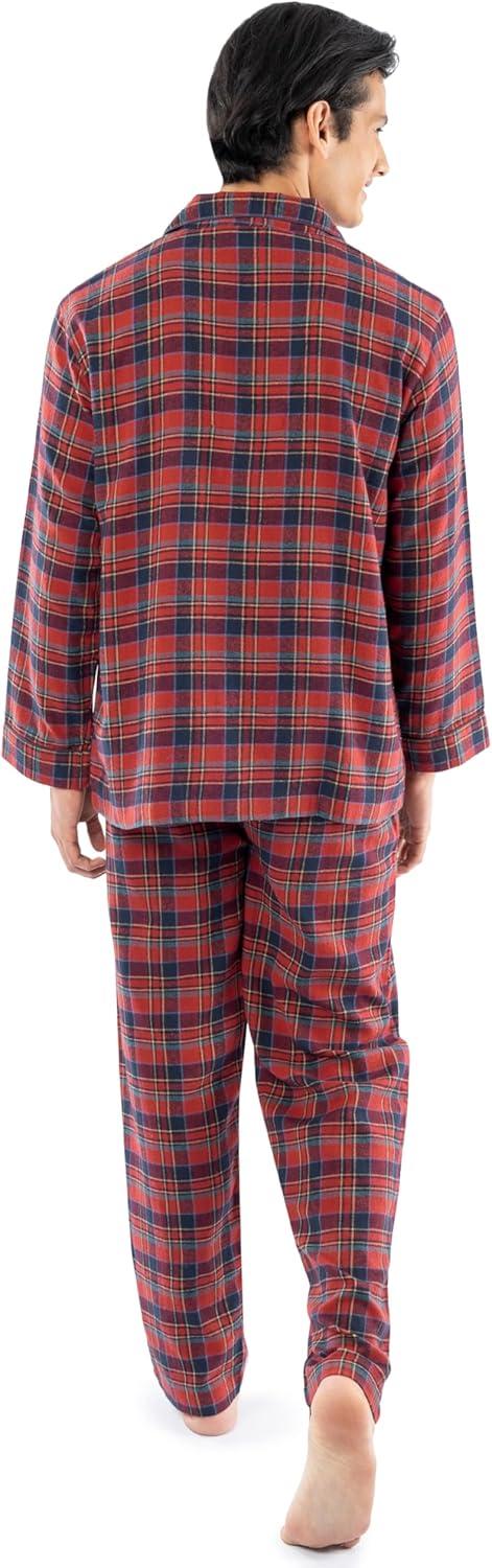 imageFruit of the Loom Mens Flannel Pajama Sleep SetRed Plaid