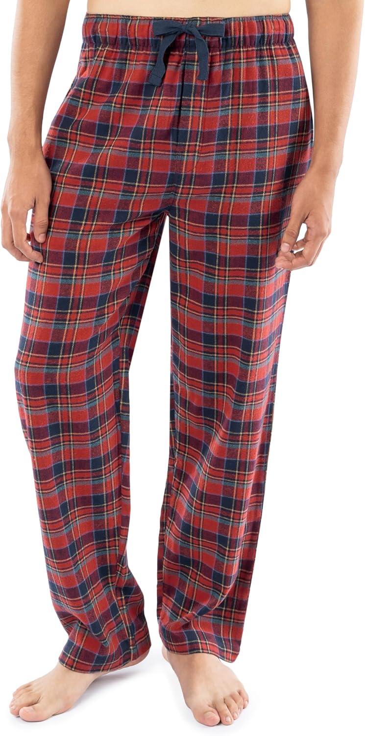 imageFruit of the Loom Mens Flannel Pajama Sleep SetRed Plaid