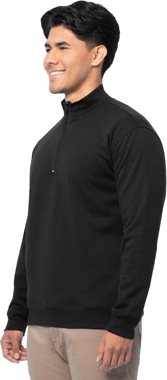 imageFruit of the Loom Mens Fleece QuarterZip Pullover SweatshirtBlack