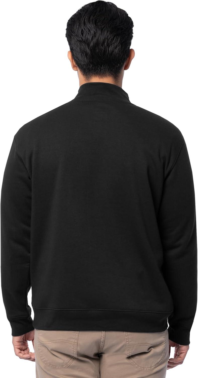 imageFruit of the Loom Mens Fleece QuarterZip Pullover SweatshirtBlack