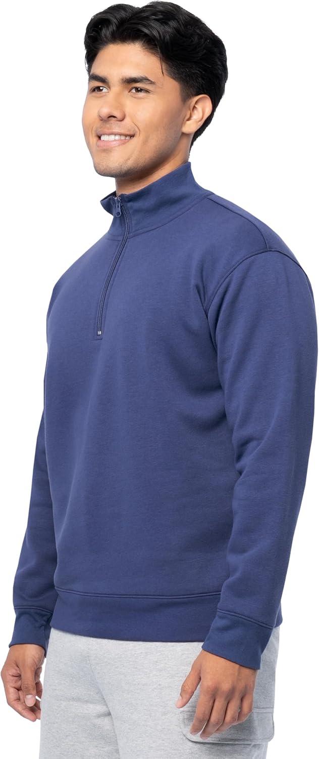 imageFruit of the Loom Mens Fleece QuarterZip Pullover SweatshirtDeep Cobalt