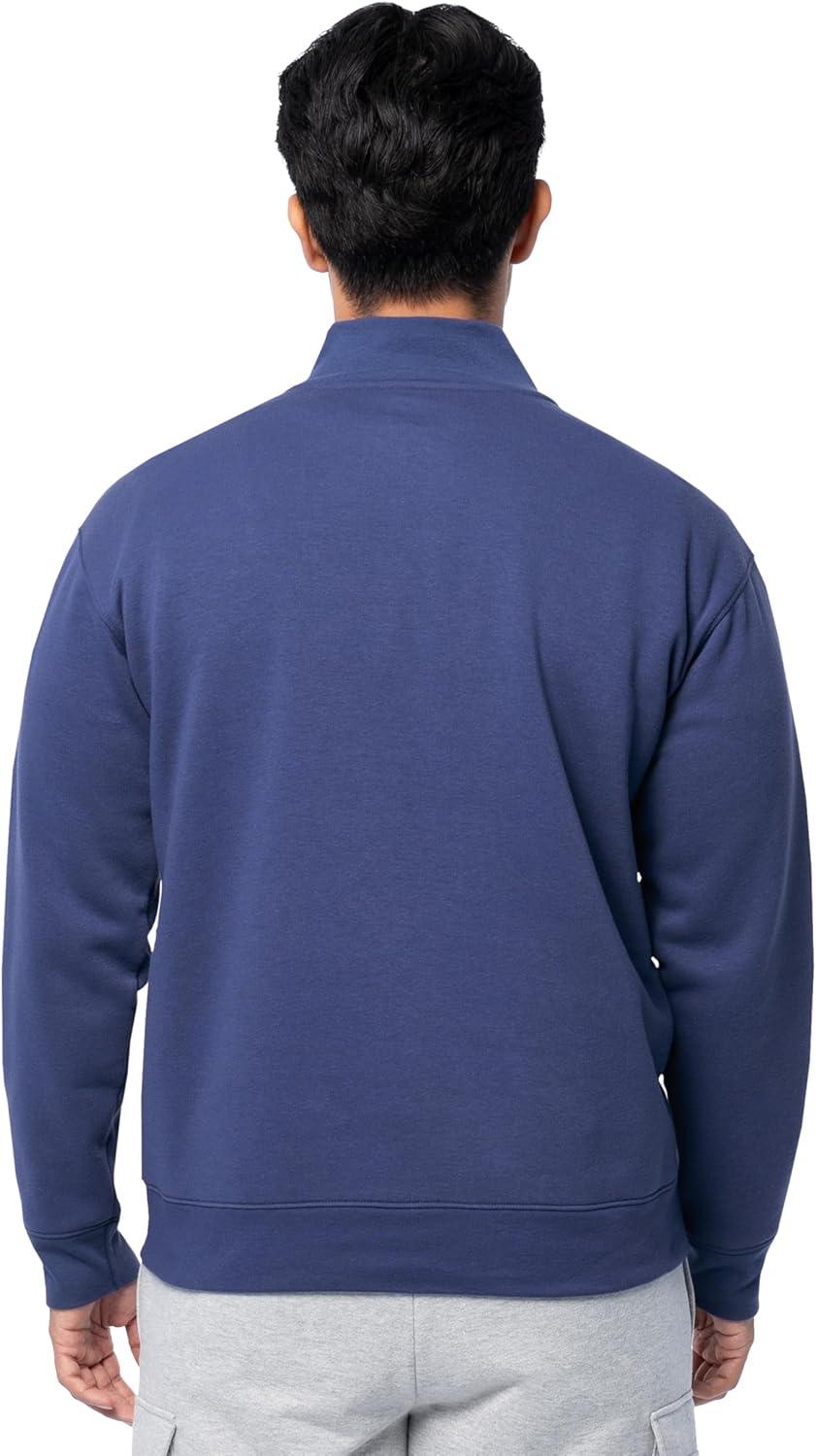 imageFruit of the Loom Mens Fleece QuarterZip Pullover SweatshirtDeep Cobalt