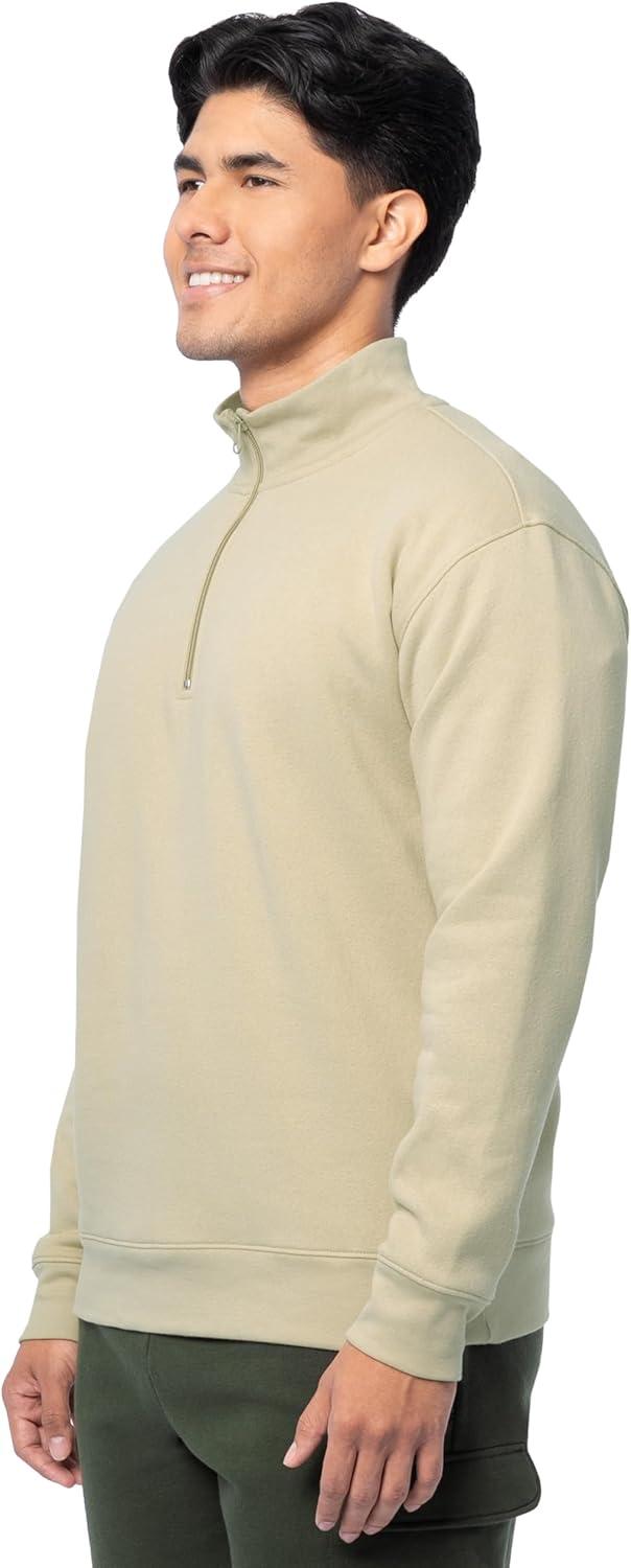 imageFruit of the Loom Mens Fleece QuarterZip Pullover SweatshirtEucalyptus