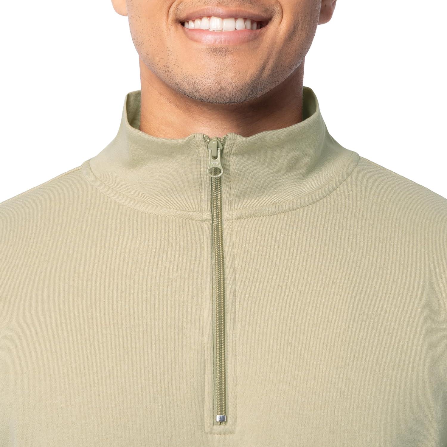 imageFruit of the Loom Mens Fleece QuarterZip Pullover SweatshirtEucalyptus