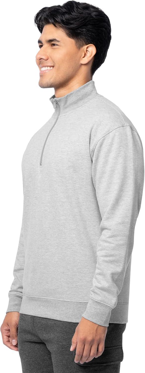 imageFruit of the Loom Mens Fleece QuarterZip Pullover SweatshirtLight Grey Heather