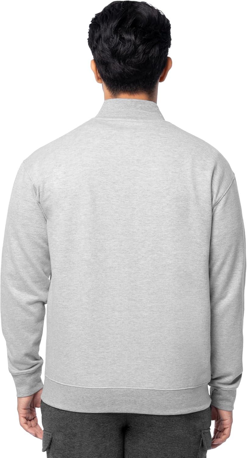 imageFruit of the Loom Mens Fleece QuarterZip Pullover SweatshirtLight Grey Heather