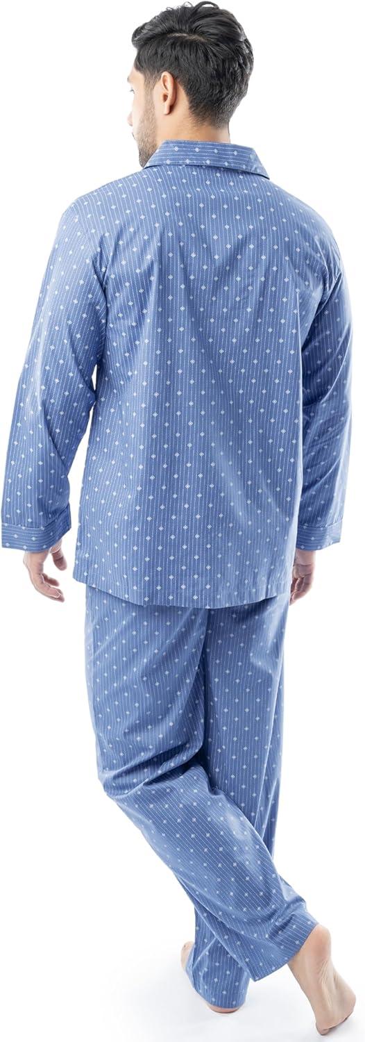 imageFruit of the Loom Mens Long Sleeve Broadcloth Pajama SetMedium Blue