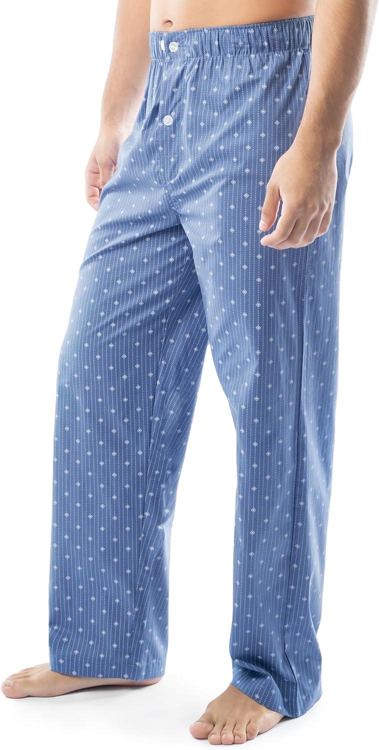 imageFruit of the Loom Mens Long Sleeve Broadcloth Pajama SetMedium Blue