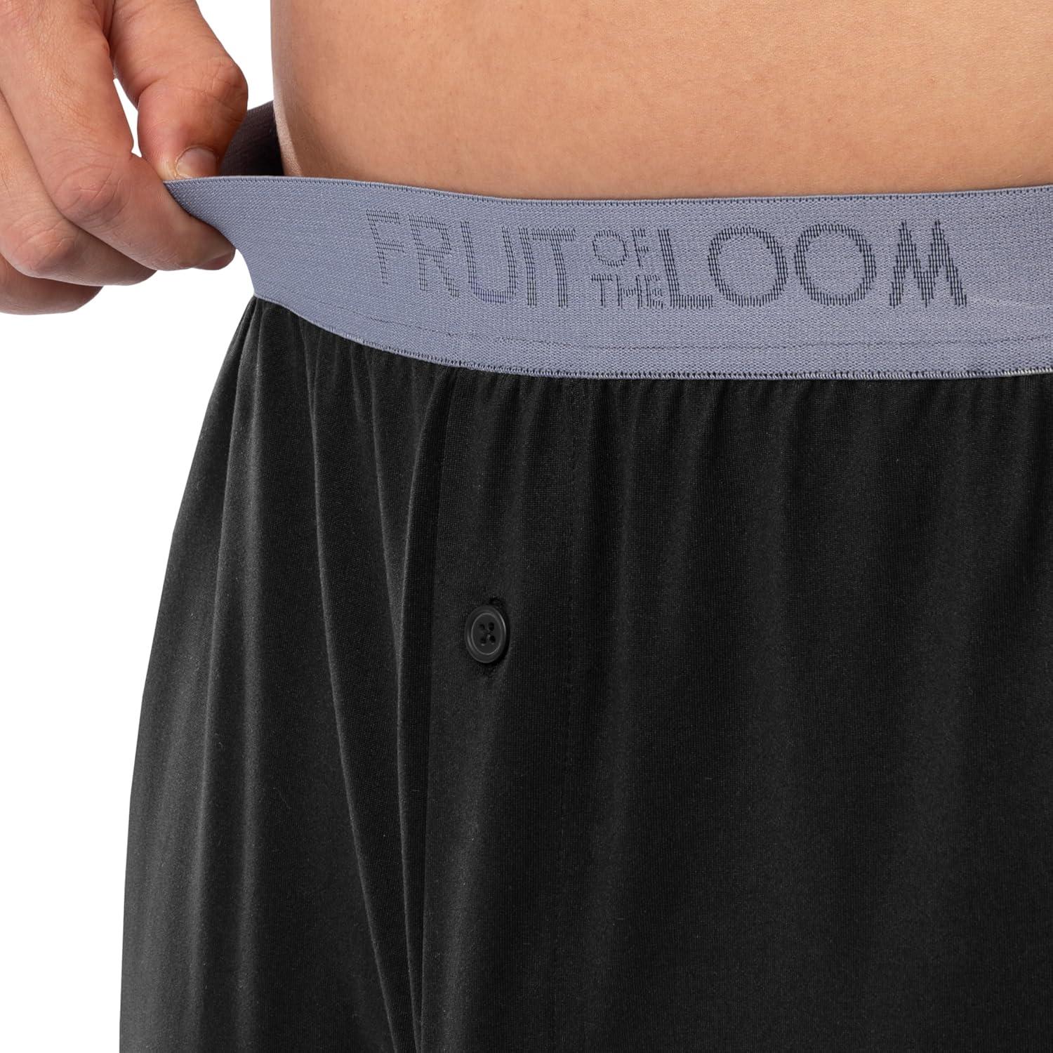 imageFruit of the Loom mens Stretch Mesh Jersey Top and Pant Sleep Pajama SetBlack