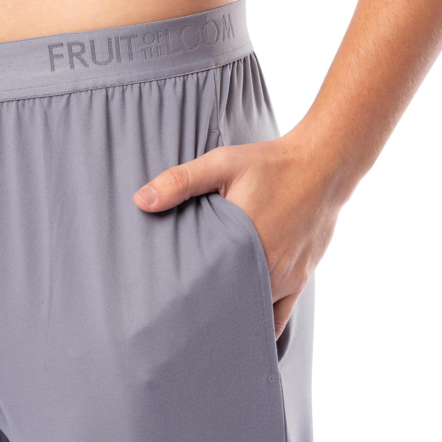 imageFruit of the Loom mens Stretch Mesh Jersey Top and Pant Sleep Pajama SetGrey Heather