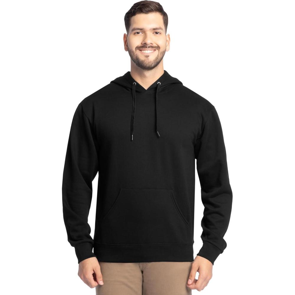 imageFruit of the Loom Mens Eversoft Fleece Pullover Hooded Sweatshirt Moisture Wicking amp BreathableBlack Pullover
