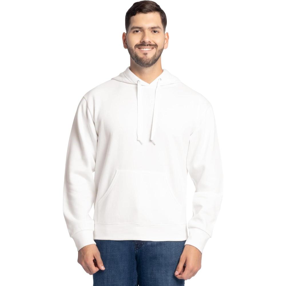 imageFruit of the Loom Mens Eversoft Fleece Pullover Hooded Sweatshirt Moisture Wicking amp BreathableWhite Pullover