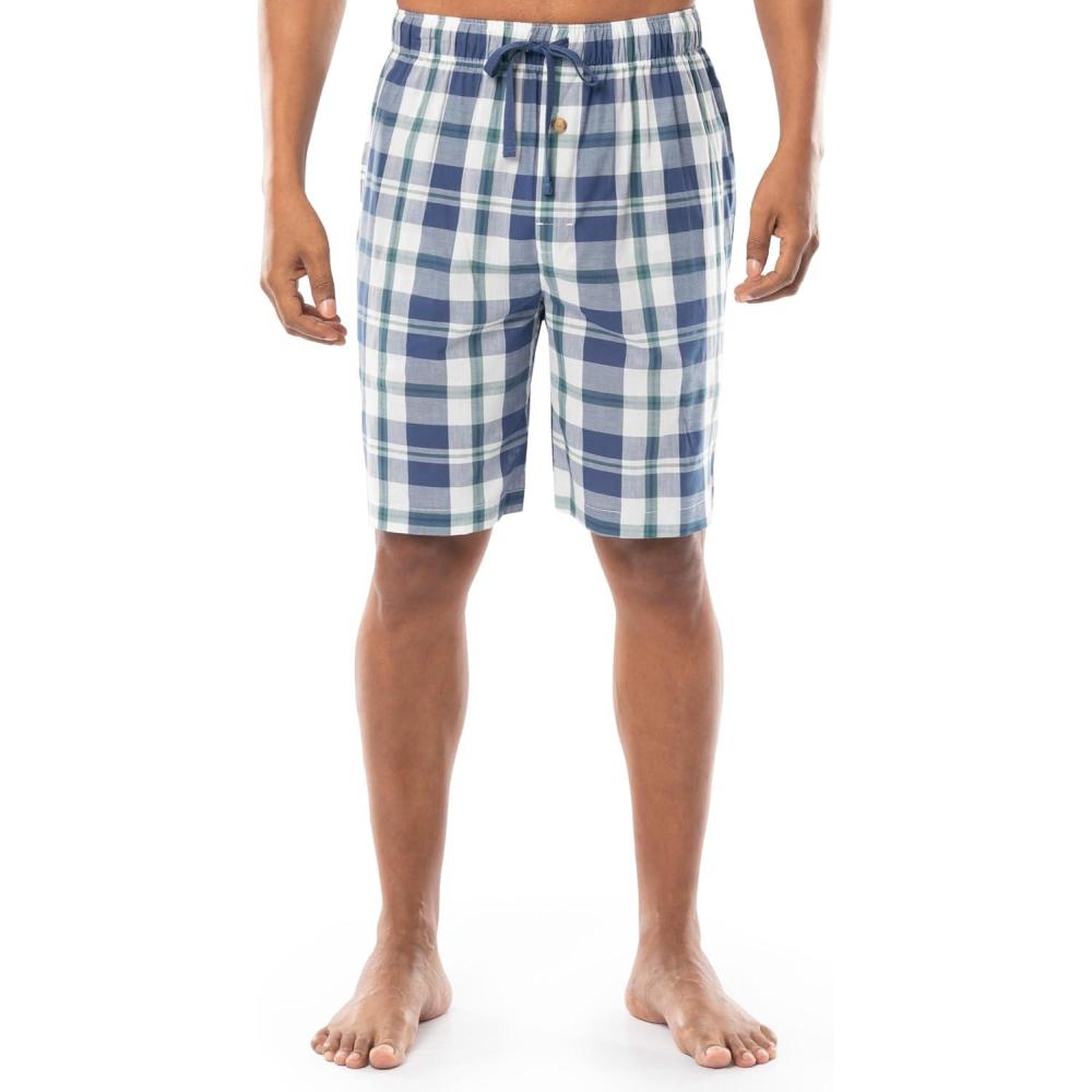 imageFruit of the Loom Mens Extra Soft Woven Poplin Sleep ShortsBlue Plaid
